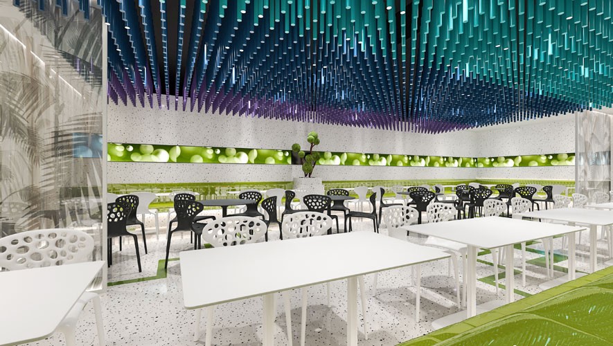 美感线条—新又好集团深圳员工餐厅设计 | 1095㎡